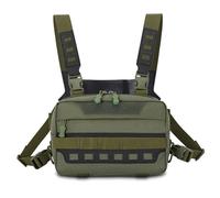 MiOYOOW Bolsa táctica de pecho, chaleco MOLLE ajustable, equipo de pecho modular, bolsa de pecho multibolsillos para cazar y correr