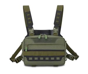 MiOYOOW Bolsa táctica de pecho, chaleco MOLLE ajustable, equipo de pecho modular, bolsa de pecho multibolsillos para cazar y correr