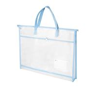 MiOYOOW Bolsas de archivos, bolsa de cremallera de malla transparente con asas, A3 Bolsa de Proyectos Impermeable para Oficina Cosméticos Suministros Accesorios de Viaje, Material Escolar