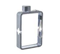 MiOYOOW Botella de agua plana cuadrada, taza de agua transparente portátil, ligera, botella de agua cuadrada reutilizable para deportes al aire libre viajes fitness gimnasio bolsas