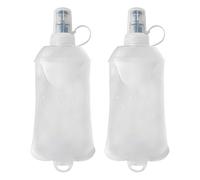 MiOYOOW Botella de agua plegable de TPU, paquete de 2, 250 ml, para deportes, correr, acampar, senderismo, ciclismo y escalada