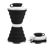 MiOYOOW Botella de silicona, botellas deportivas plegables de 500ml con mosquetón de aluminio para gimnasio, camping, senderismo