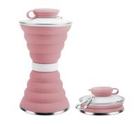 MiOYOOW Botella de silicona plegable de 500 ml con mosquetón de aluminio para gimnasio al aire libre, camping, senderismo, ciclismo