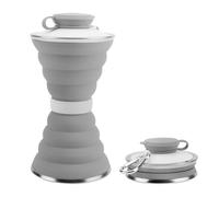 MiOYOOW Botella de silicona plegable de 500 ml con mosquetón de aluminio para gimnasio, camping, senderismo