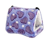 MiOYOOW - Cama de invierno cálida para hámster, nido de hamaca colgante de peluche para jaula, con ganchos, casa para animales domésticos pequeños para hámster erizo Chinchilla Ardilla