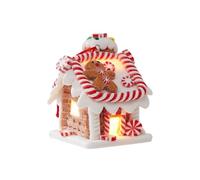 MiOYOOW Casas de Jengibre navideñas, Decoraciones navideñas de Casas de Jengibre con Luces LED para Decorar escaparates y cafeterías en Navidad