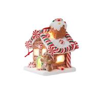MiOYOOW Casitas de Jengibre navideñas, decoración navideña con luz LED, casita de Dulces de Regalo, para escaparates y mesas de Bar