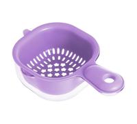 MiOYOOW - Cesta de goteo de doble capa, 1/2 unidades, diseño de drenaje de frutas bloqueable, escurridor con mango de agujero de suspensión para lavar frutas y verduras