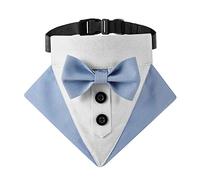 MiOYOOW Collar formal para perros, ajustable para esmoquin, bandana de boda, transpirable, babero triangular con pajarita y anillo en D para perros pequeños y medianos