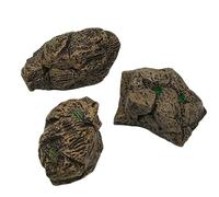 MiOYOOW - Decoración de escalada para Reptiles, 3 piedras y ramas para terrarios, decoración simulada para reptiles