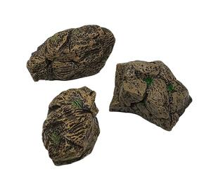 MiOYOOW - Decoración de escalada para Reptiles, 3 piedras y ramas para terrarios, decoración simulada para reptiles