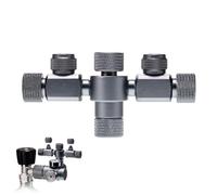 MiOYOOW Divisor de CO2 para Acuario, regulador de CO2 para Acuario, válvula de Aguja Doble de precisión de aleación de Aluminio, apilable de 2 vías para Contador de Burbujas