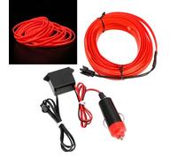 MiOYOOW El Wires - Cable de luz (5 M/16 pies, 12 V, luz de neón impermeable, interior de coche, iluminación interior LED, flexibles, para decoración de coches
