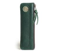 MiOYOOW Estuche de cuero para lápices, estuche vintage con cremallera para bolígrafos, papelería estética, soporte para lápices, marcadores, trabajo, oficina