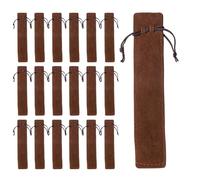 MiOYOOW Estuche de terciopelo para lápices, 100 unidades de una sola funda para bolígrafo, bolsa para bolígrafos con cordón para suministros de oficina y negocios para adultos, marrón, Classique