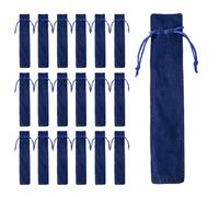 MiOYOOW Estuche de terciopelo para lápices, 100 unidades de una sola funda para bolígrafo, bolsa para bolígrafos con cordón para suministros de oficina y negocios para adultos, Blue, Classique