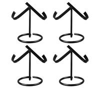 MiOYOOW Expositor de cristal, soporte de presentación de piedras de metal de 4 piezas, caballete coleccionable estable para piedras preciosas, fósiles y minerales