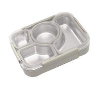 MiOYOOW Fiambrera de acero inoxidable, fiambrera bento hermética con 4 compartimentos, recipiente portátil para guardar alimentos para adultos, ideal para trabajar al aire libre y acampadas