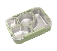 MiOYOOW Fiambrera de acero inoxidable, fiambrera bento hermética con 4 compartimentos, recipiente portátil para guardar alimentos para adultos, ideal para trabajar al aire libre y acampadas
