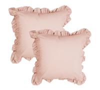 MiOYOOW Funda de almohada con volantes, 2 fundas de almohada con volantes de 18 x 18 pulgadas, funda de cojín decorativa para decoración del sofá del hogar
