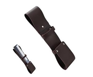 MiOYOOW Funda plegable de abanico, funda de piel sintética con trabilla para cinturón, soporte para abanico para fiestas renacentistas, cosplay y actuaciones
