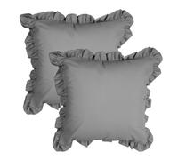 MiOYOOW Fundas de almohada con volantes, 2 fundas de almohada de 18 x 18 pulgadas, fundas de cojín decorativas para decoración del sofá del hogar