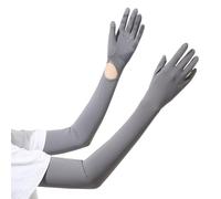 MiOYOOW Guantes de Protección UV, Guantes Largos de Conducción de Seda Helada Transpirable Guantes Antideslizantes Pantalla Táctil para Conducción, Ciclismo, Senderismo, Pesca, gris oscuro