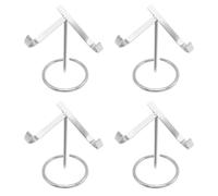 MiOYOOW Juego de 4 expositores metálicos para cristales, expositores pequeños de minerales, bases y soportes de colección de ágata, piedras preciosas, minerales, base esférica de cristal