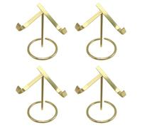 MiOYOOW Juego de 4 expositores metálicos para cristales, expositores pequeños de minerales, bases y soportes de colección de ágata, piedras preciosas, minerales, base esférica de cristal