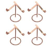 MiOYOOW Juego de 4 expositores metálicos para cristales, expositores pequeños de minerales, bases y soportes de colección de ágata, piedras preciosas, minerales, base esférica de cristal