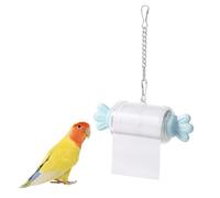 MiOYOOW Juguete triturador de loros, soporte de papel para rollo de forraje de pájaros con cadena para colgar para periquitos, cacatúas, conure