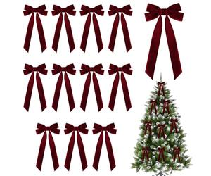 MiOYOOW Lazo de árbol de Navidad, 12 piezas de lazo de terciopelo, decoraciones suaves de lazo para Navidad, Acción de Gracias, casa, fiesta, boda, ornamentos