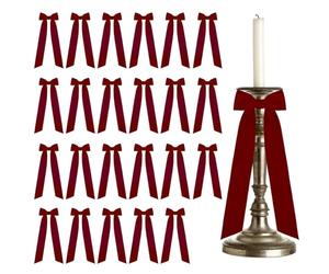 MiOYOOW Lazos de satén para candelabros, 24 Piezas, Lazos Rosas, Adorno romántico para Bodas, cumpleaños y Navidad