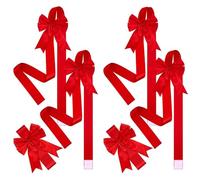 MiOYOOW Lazos navideños Puertas de armarios, 6 Piezas de Lazos navideños Coloridos para Puertas, Lazos para armarios, Coronas navideñas, Envoltorio de Regalo Festivo para Chimenea