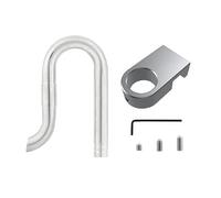 MiOYOOW Lily - Pipa de acero inoxidable para acuario pequeño, tubo de entrada de salida de acuario con pinza de fijación de metal para acuario de plantas (compatible con tubos de filtro de 12/16 mm)