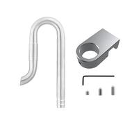 MiOYOOW Lily - Pipa de acero inoxidable para acuario pequeño, tubo de entrada de salida de acuario con pinza de fijación de metal para acuario de plantas (compatible con tubos de filtro de 12/16 mm)