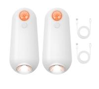 MiOYOOW Luces de noche para inodoro, paquete de 1/2, luz de inodoro con sensor de movimiento, 8 colores, luz de noche recargable por USB para baño, dormitorio, escaleras y pasillo