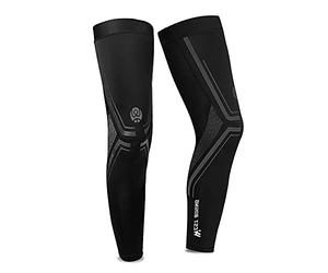 MiOYOOW Mangas de protección solar para las piernas, mangas de enfriamiento de seda de hielo UPF 50, protección UV, rodilleras de secado rápido para hombres y mujeres