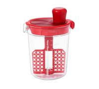 MiOYOOW Mezclador de aderezo de ensalada, vaso mezclador de filtro de huevo de 500 ml con báscula, botella mezcladora manual para huevo, masa, aderezo de ensalada