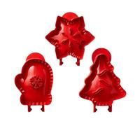 MiOYOOW Molde de Navidad para tartas de mano, 3 unidades, mini tarta de manzana, molde para galletas, molde para hornear galletas y pasteles para fiestas