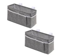 MiOYOOW Organizador colgante para mesita de noche, paquete de 2, bolsa colgante portátil para dormitorio con múltiples bolsillos para reposabrazos de sofá, camas y puertas de armario