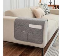 MiOYOOW Organizador de reposabrazos para sofá, 50 x 90 cm, con 6 bolsillos, bolsillo colgante para control remoto, ideal para revistas, libros, gafas y teléfono móvil