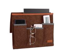 MiOYOOW Organizador de reposabrazos para sofá, Bolsa de Almacenamiento Colgante de 5 Bolsillos para Cama, Organizador para Control Remoto, Tableta, revistas, Libros, teléfonos celulares y Gafas