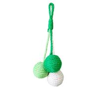 MiOYOOW Pelotas para gatos, juguete colgante de sisal hecho a mano, resistente a los arañazos, juguete interactivo tricolor para gatos, torre de gatito, árbol rascador