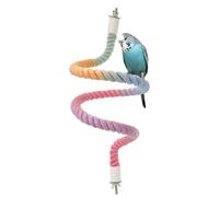 MiOYOOW Percha de cuerda para pájaros, gradiente multicolor, 13.8/31.5 pulgadas, soporte flexible para loro, para cacatúa, tortolito, loro periquito