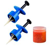 MiOYOOW - Pinza para pellets (ABS, 2 clips Bloodworm, herramienta de banda de pellets con 20000 anillos de goma de 2 mm, para fijación de cebos de pesca al aire libre