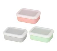 MiOYOOW Platos para congelar alimentos, bandejas de silicona para congelar, recipientes reutilizables para snacks con tapa, ideales para el hogar, la oficina, viajes y camping