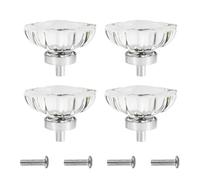 MiOYOOW Pomos de cristal para cajones, 4 tiradores vintage de aleación de zinc para gabinetes, armarios, aparadores