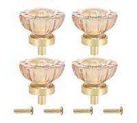 MiOYOOW Pomos para Cajones, 4 Piezas Tiradores para Muebles de Cristal, Pomos para Cajón para Cajoneras, Armarios de Cocina, Gabinetes, Guardarropa