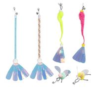 MiOYOOW Recambios de varita de gato, 6 piezas de lentejuelas para gatos, juguete interactivo para gatos, varita de repuesto con campanas para gatos de interior